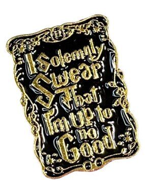Solemnly Swear Tablet Lapel Pin No Good Gothic Brooch Badge Accessories Enamel